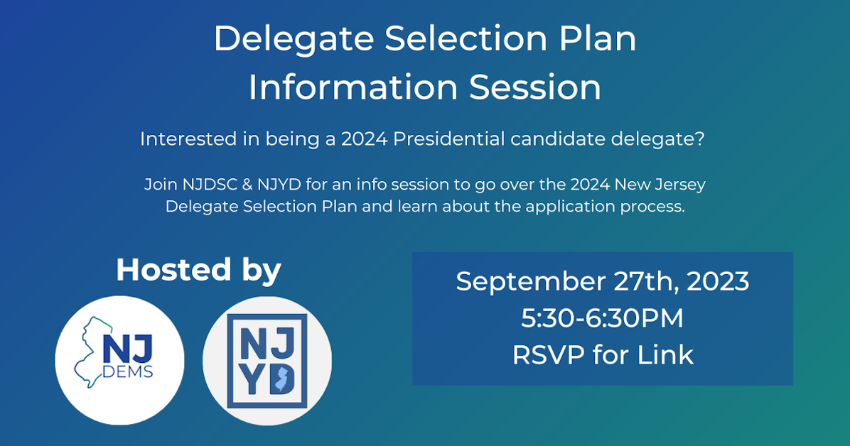 Njyd 2024 Delegate Selection Plan Info Session · New Jersey Democratic State Committee 8852